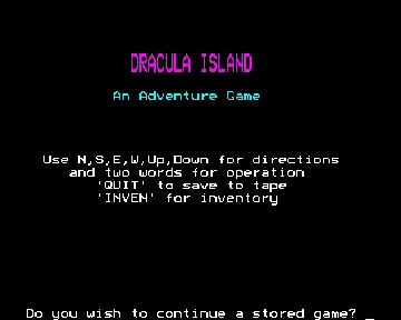 Dracula Island (19xx)(Kansas City Systems)[DRACULA] screen shot title